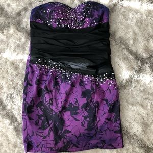 Purple and Black Party Dress
